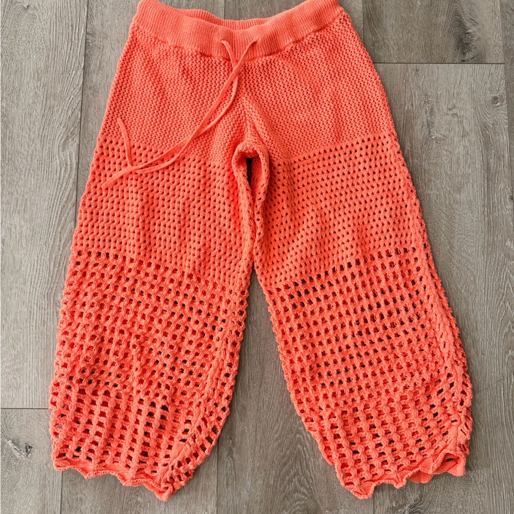 Free People Carla Fauxchet Pants in Fresh Coral